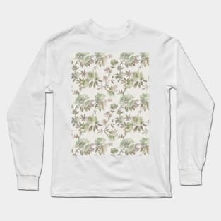 Classic floral watercolor beige Long Sleeve T-Shirt